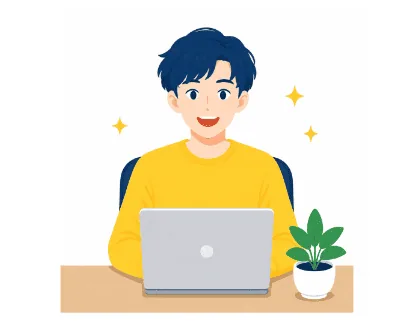 自分のペースで着実にスキルアップできるのイラスト