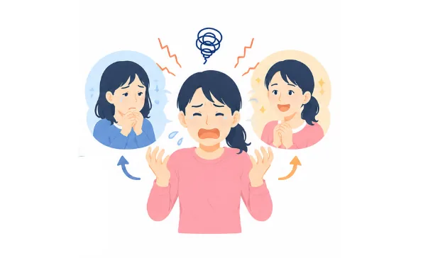 気持ちの切り替えが苦手、感情の起伏が激しいのイメージ